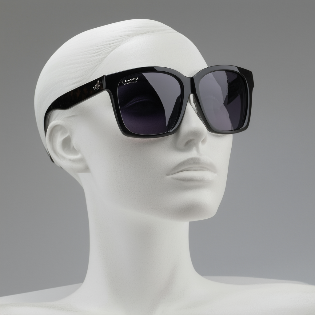 Coach L1046 HC8243F Sunglasses 500211-55 - Women's, Solid Black Frame, Grey HC8243F-500211-55