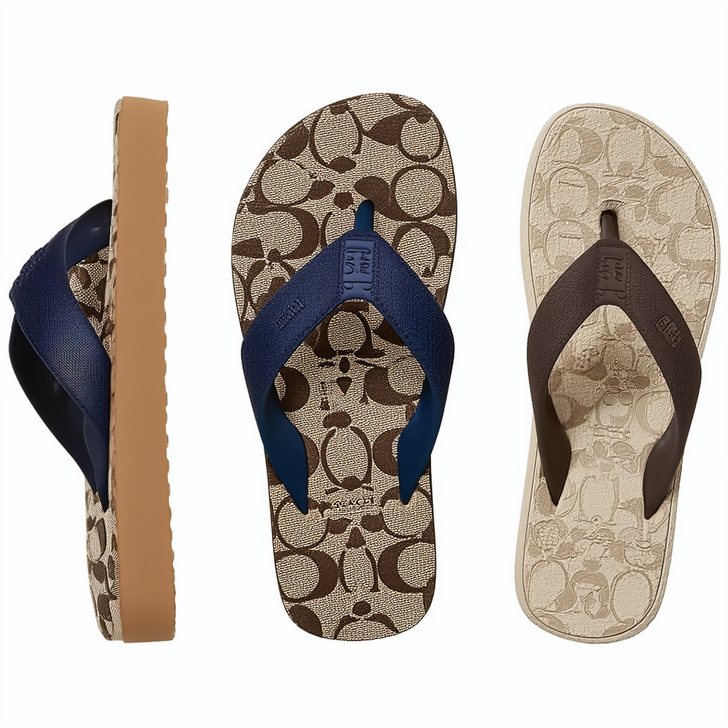 Coach Men's Signature Webbing Flip Flop
