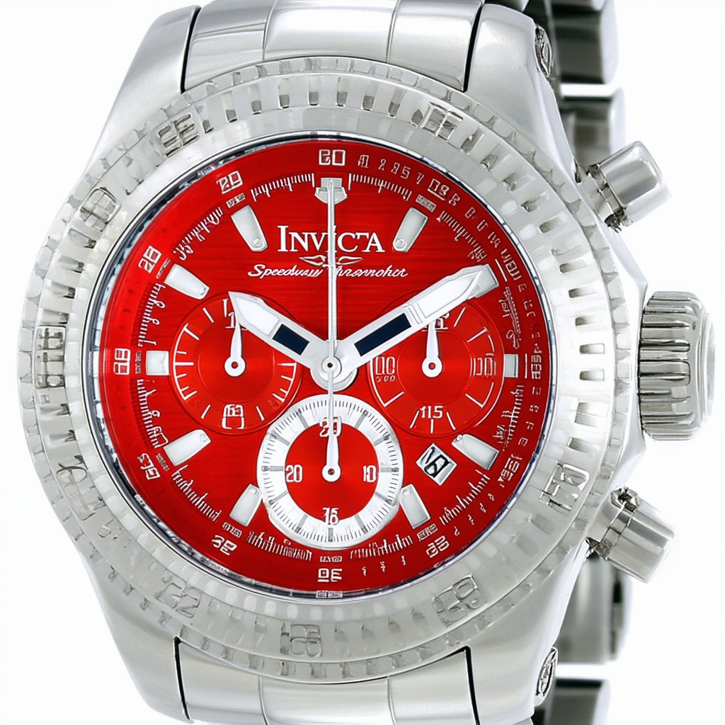 Invicta Men's 14380 Speedway Chronograph Red Dial Stainless Steel Watch