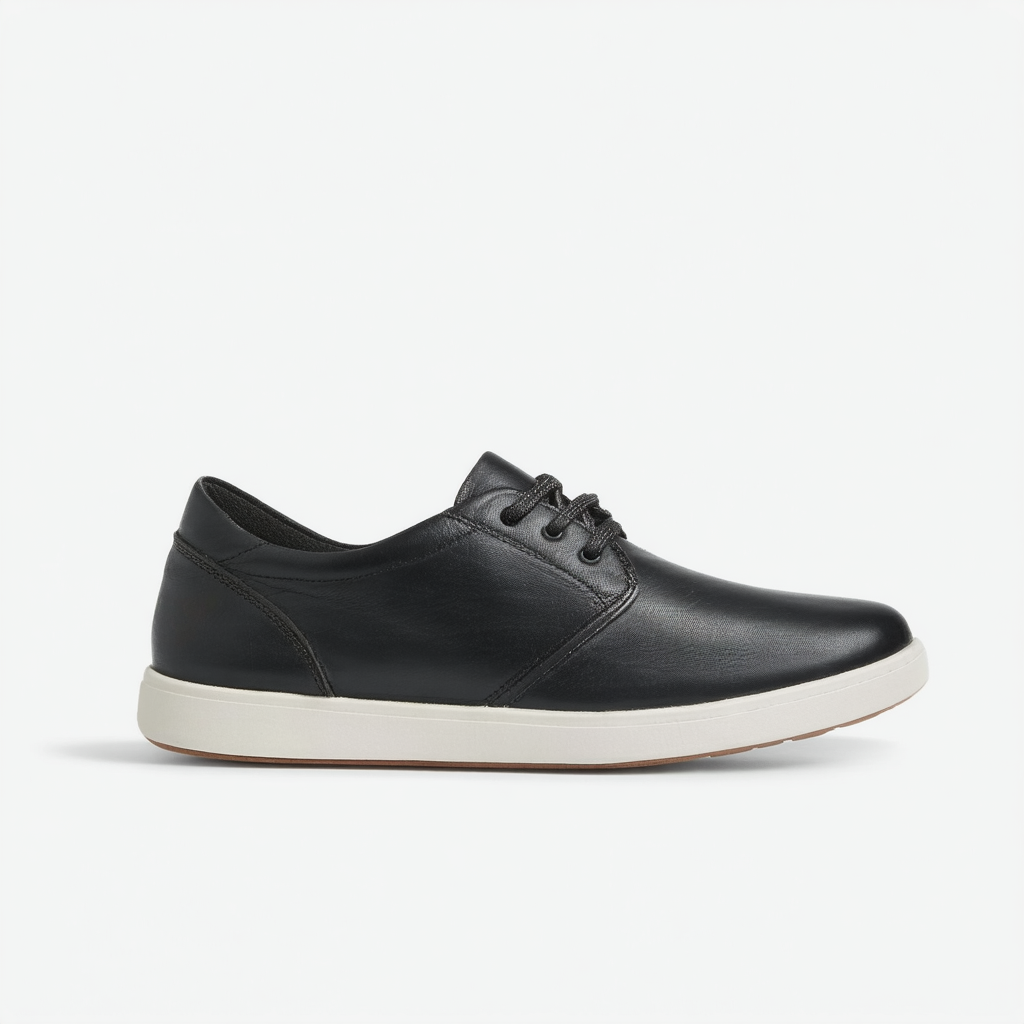 TOMS Black Leather Avalon Sneaker