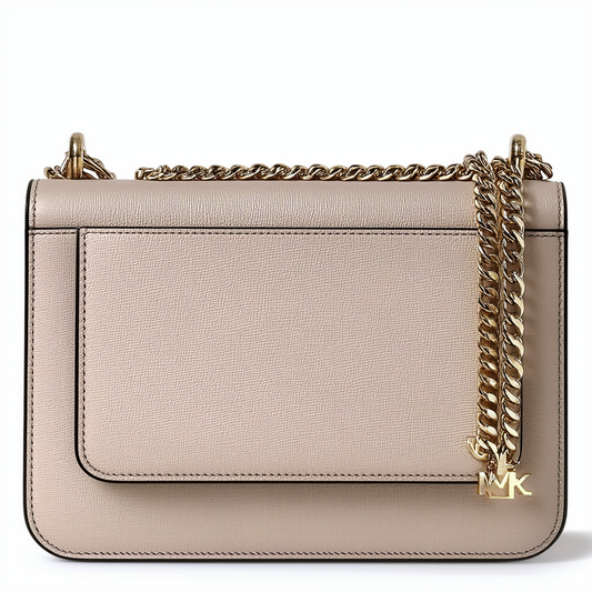 Michael Kors Hudson PVC Leather Large Phone Chain and Leather Strap Crossbody Clutch Handbag