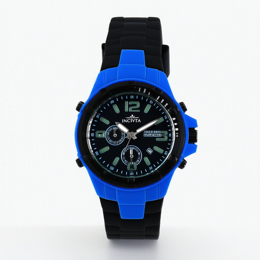 Activa By Invicta Unisex AA400-003 Black Digital Dial Dark Blue and Black Polyurethane Watch