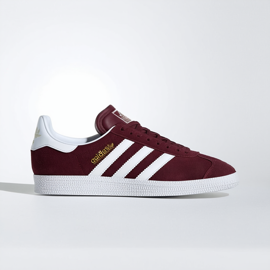 Adidas Originals Men's Gazelle Lace-up Sneaker,Maroon/White/Metallic/Gold,10 M US