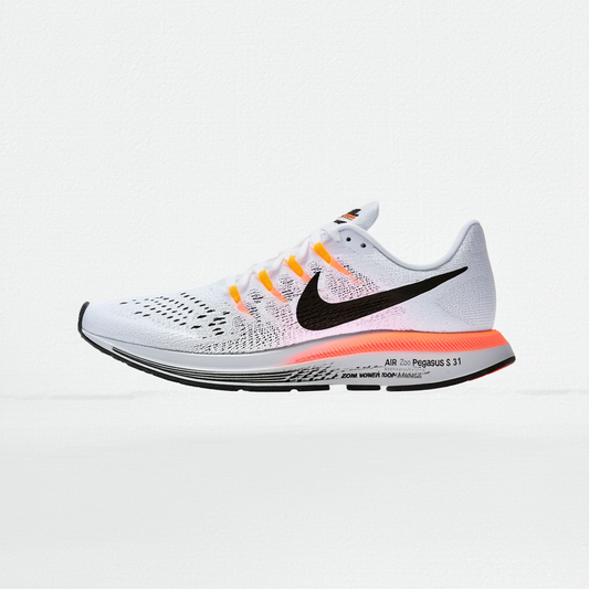 Nike Womens AIR Zoom Pegasus 31 Running Shoe White Black Bright Mango 654486 102