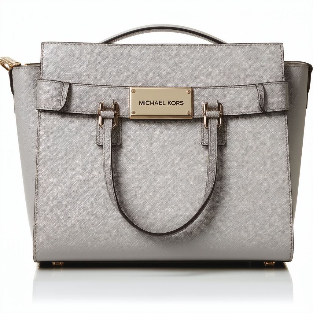 Michael Kors Medium Satchel Pearl Grey Sutton Leather