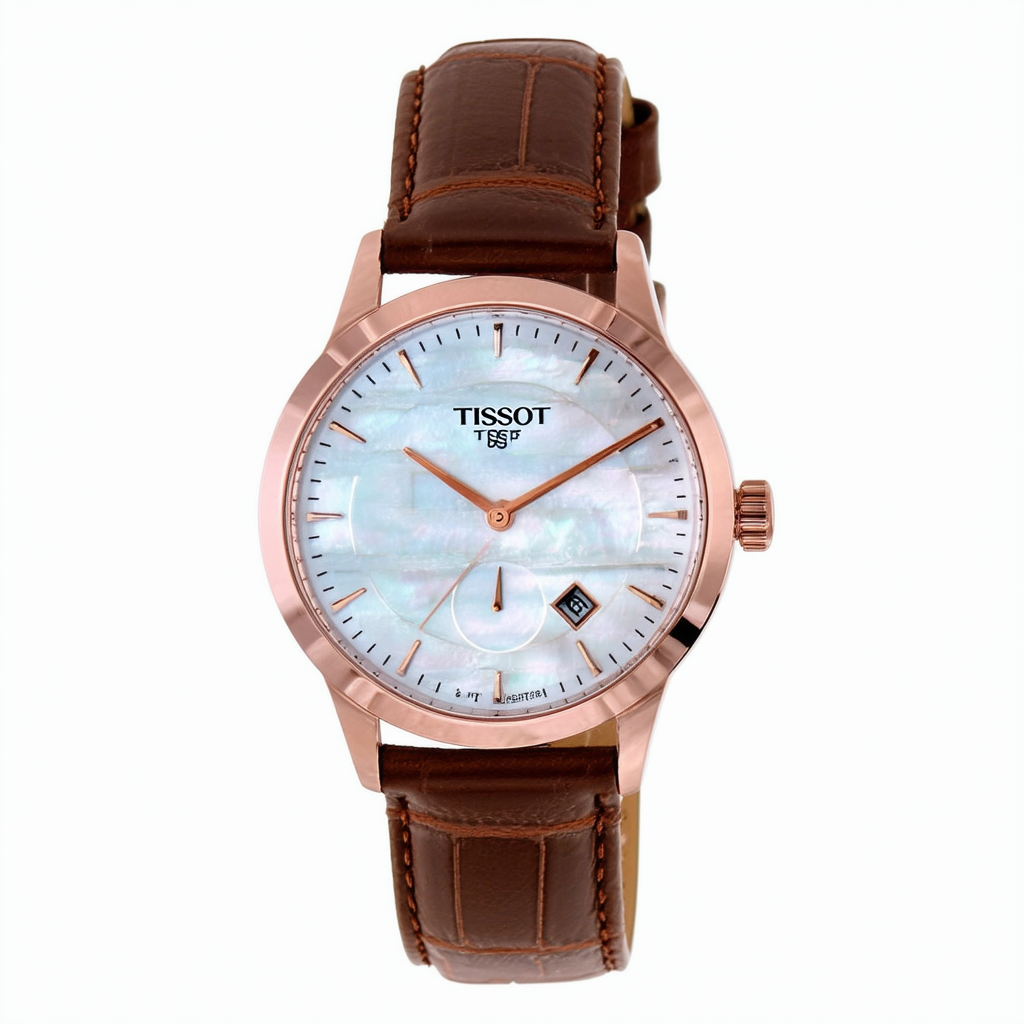 Tissot Quickster Mother of Pearl Dial Leather Strap Ladies Watch T0954173611700