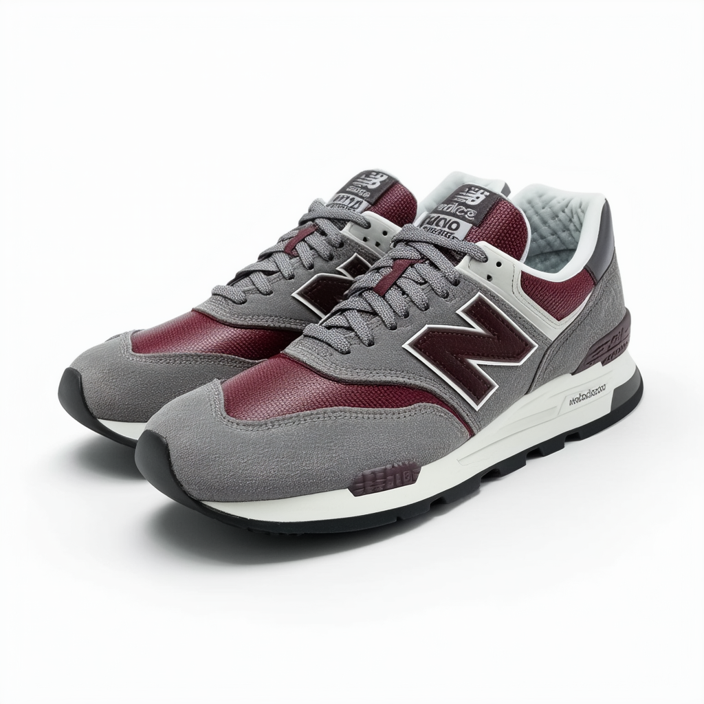 New Balance Men M997DGM - Made in USA - Horween Leather (Gray/Maroon)