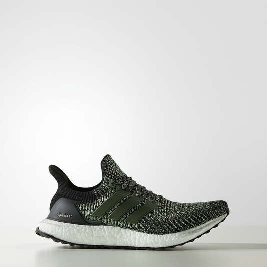 adidas Men's Alphaboost Parley Running Shoe, Black/Linen Green/White, 7.5 M US