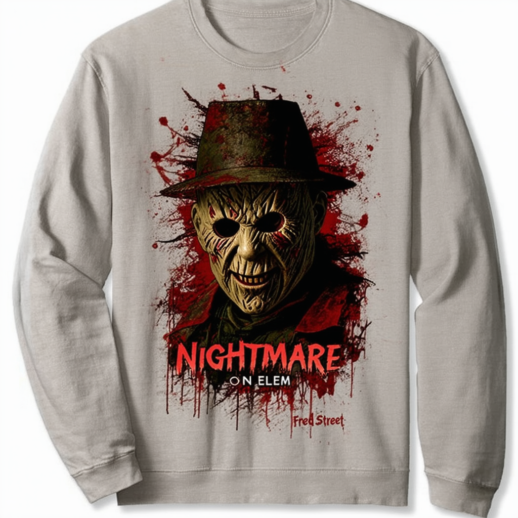 Nightmare On Elm Street Freddys Face Unisex Adult Canvas Brand T Shirt for Men and Women