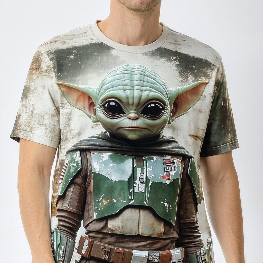 STAR WARS Men's The Mandalorian Grogu Allover Print T-Shirt