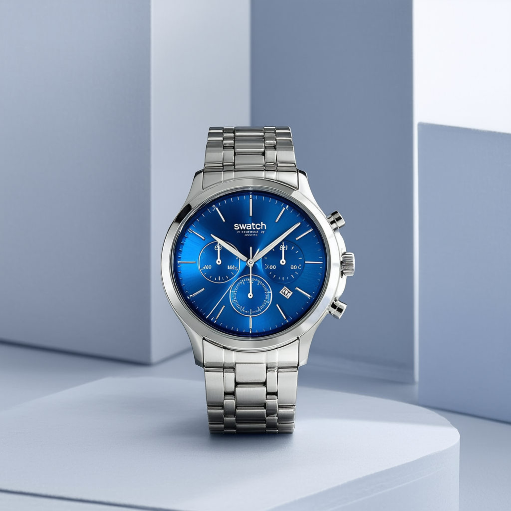 Swatch Secert Thought Blue Chronograph Blue Stainless Steel Mens Watch YCS553G