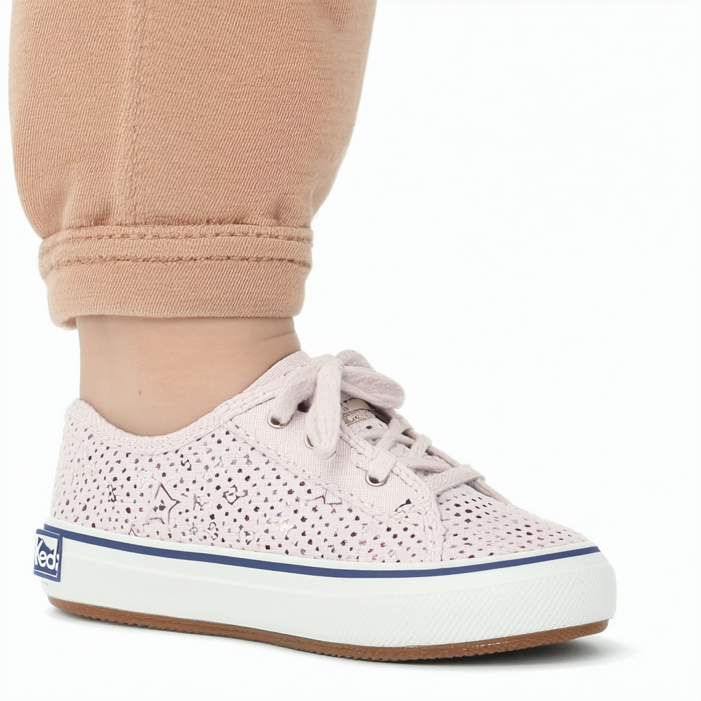 Keds Girls' Ace 3V Sneaker, Star Perforated, 11.5 Medium US Little Kid