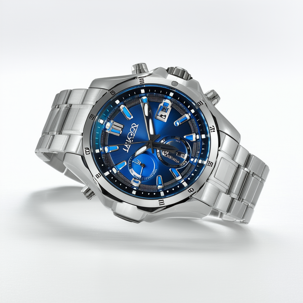 SEIKO Men's SUN011 Velatura Kinetic GMT Blue Dial Stainless Steel Watch