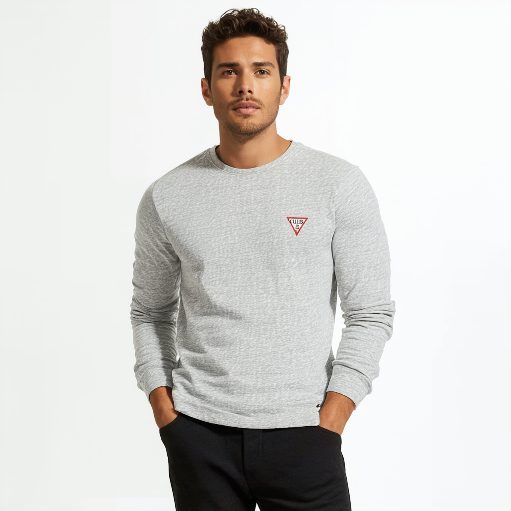 GUESS Men's Eco Mads Crewneck Long-Sleeve Tee