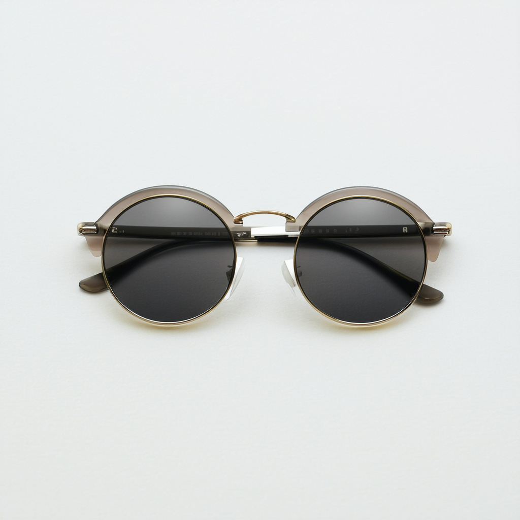 zeroUV Modern Keyhole Nose Bridge Horn Rimmed P3 Round Sunglasses 50mm