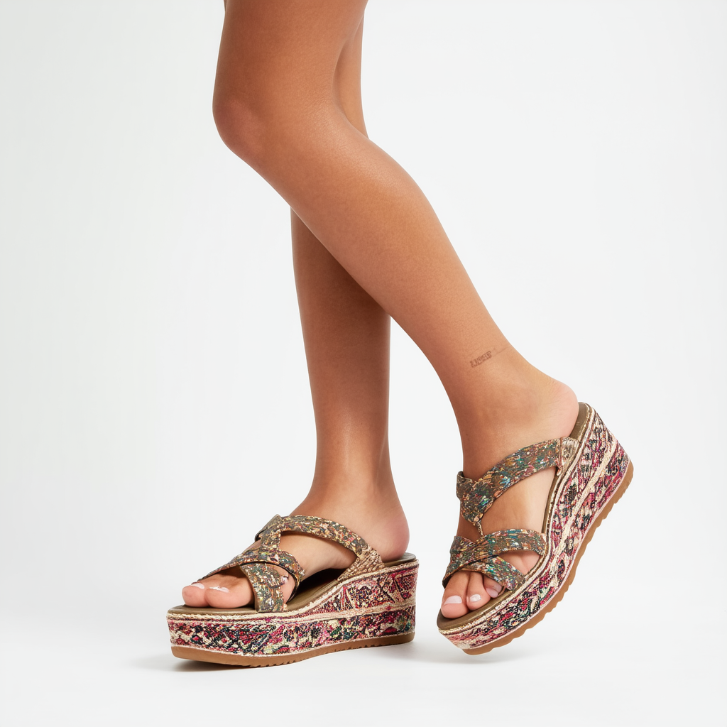 Skechers Women's Bohemian Arrow Lil Bloom Platform Dress Sandal