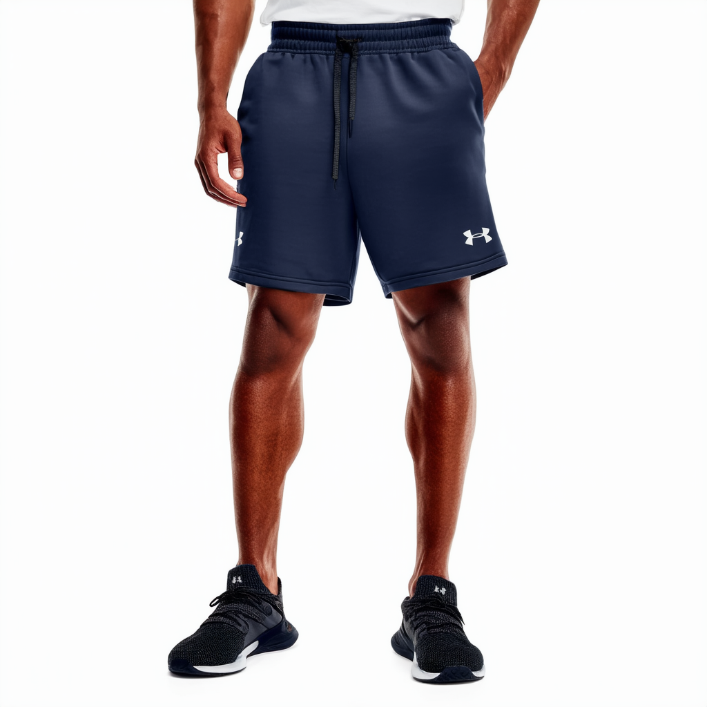 Under Armour Men's Terry Fleece Shorts, Blackout Navy (997)/Steel, Large