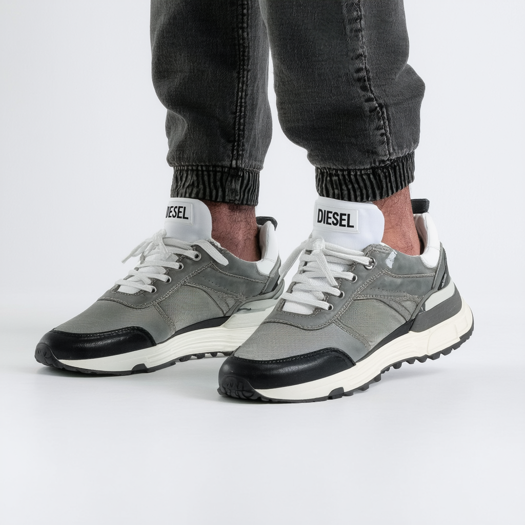 Diesel Men's Harold Nylon/Leather Fashion Sneaker