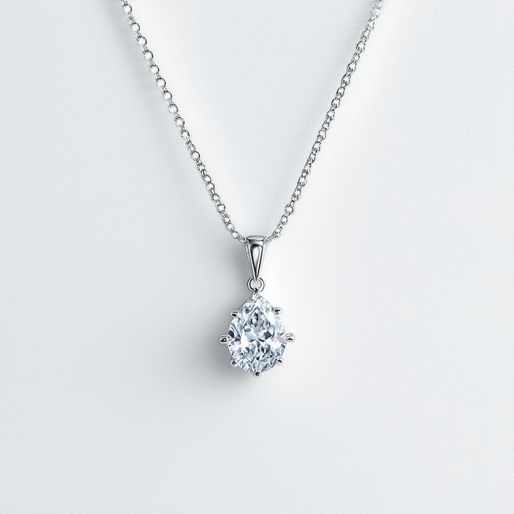 Amazon Collection Gemstone and White Topaz Pendant Necklace in Sterling Silver, 18"