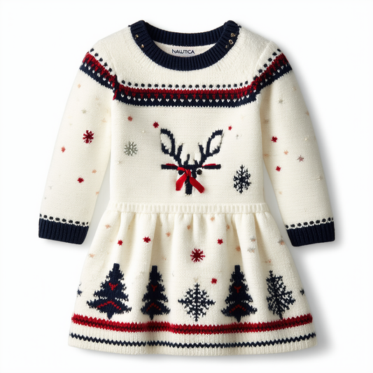 Nautica Toddler Girls Holiday Party Sweater Dress