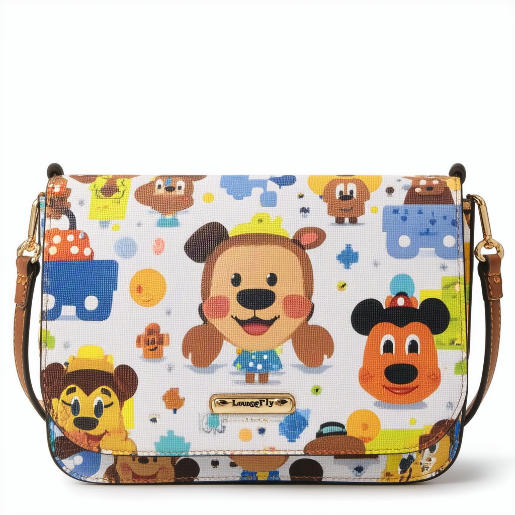 Loungefly Disney Pixar Up Working Buddies Womens Double Strap Shoulder Bag Purse,One Size