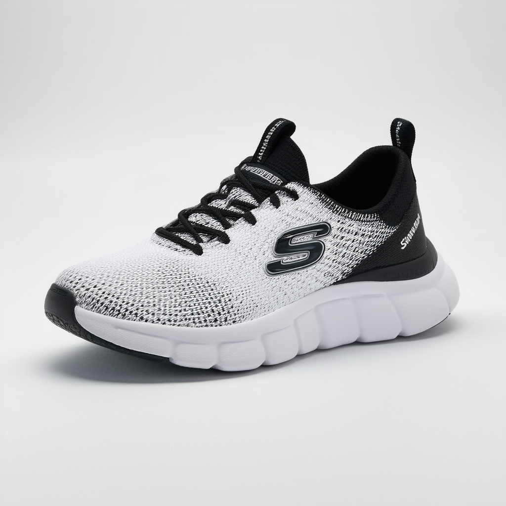 Skechers Womens BOBS Sport Squad Might Cat Shoes 9 White/Black