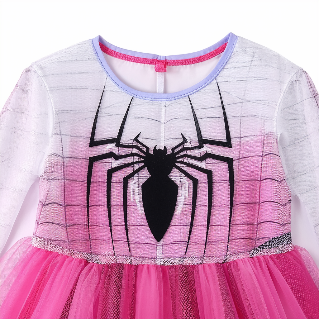 Marvel Spider-Man Spider-Gwen Ghost Spider Girls Mesh Cosplay Tulle Dress Little Kid to Big Kid