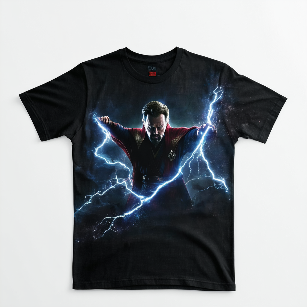 Men's Marvel Doctor Strange Double Lightning T-Shirt - Black - 2X Large