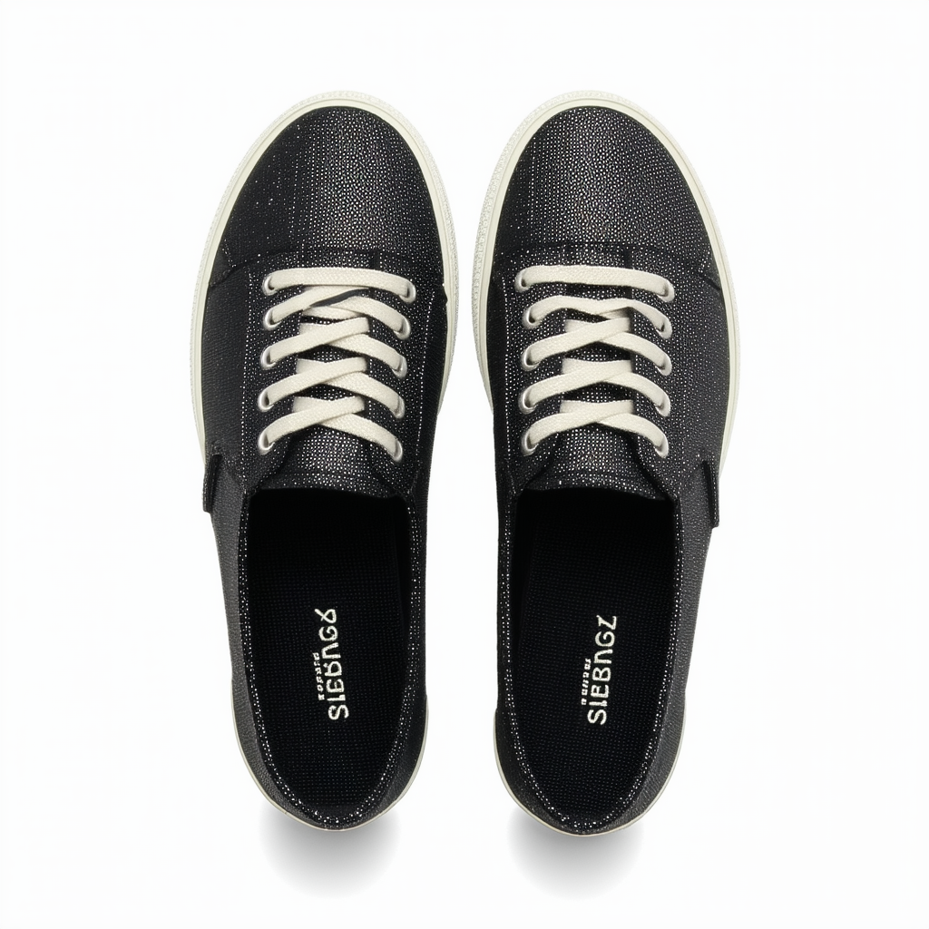 Sperry Women's Seacoast Sparkle Black Fashion Sneaker
