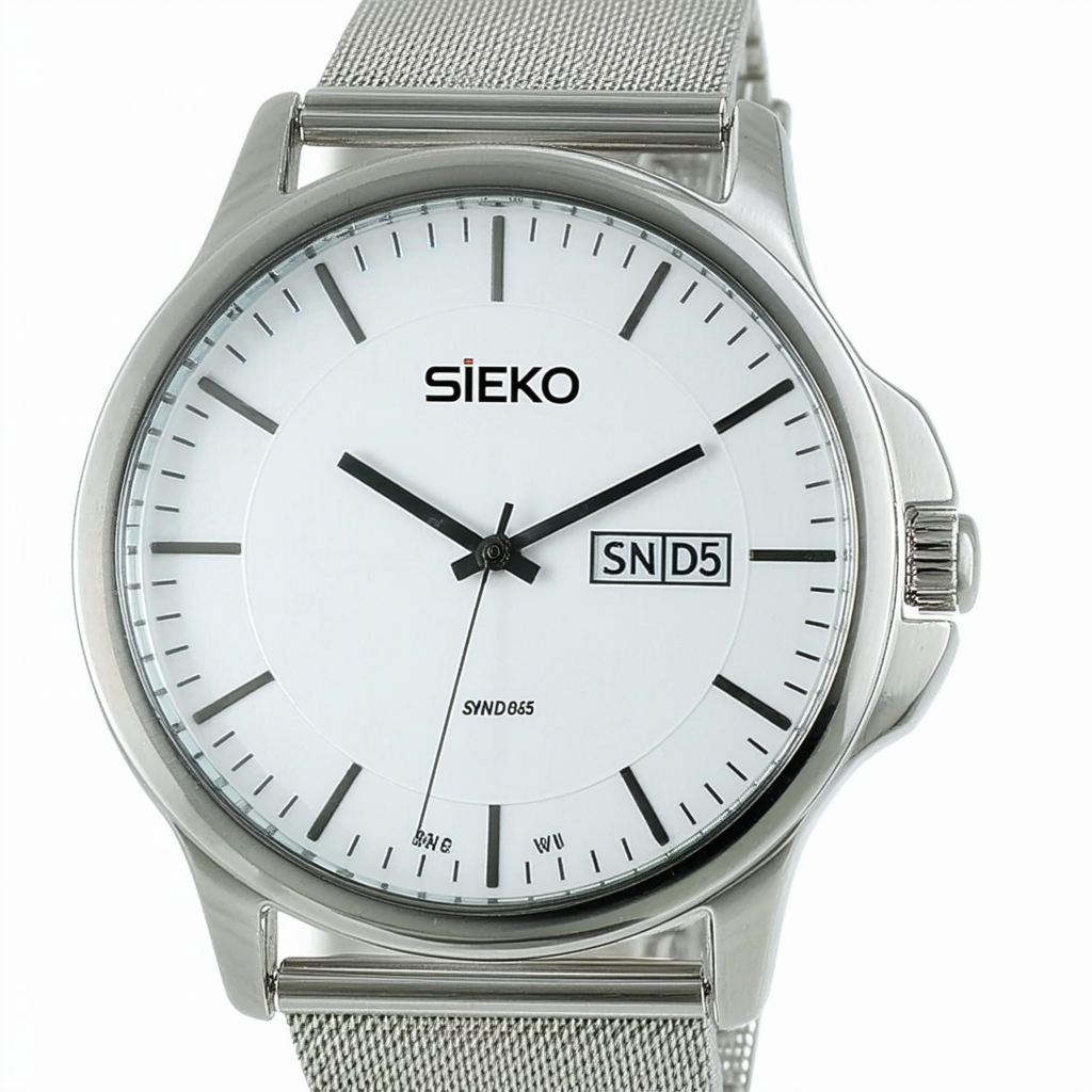 Sieko Men's SNDC95 Stainless Steel Analog with White Dial Watch