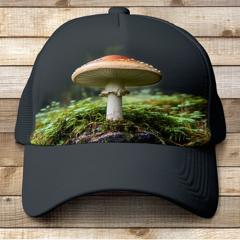 CafePress Mushroom Hunter Cap Baseball Cap
