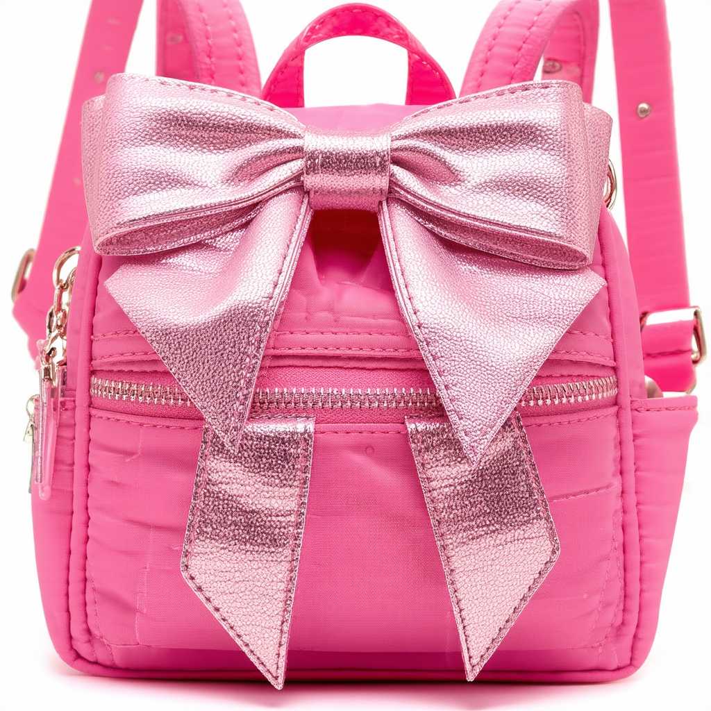Betsey Johnson Women's Bow-Peep Nylon Mini Backpack, Pink, One Size