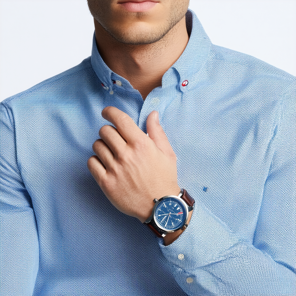 Tommy Hilfiger Men's Quartz Stainless Steel and Leather Casual Watch, Color:Blue (Model: 1791240)