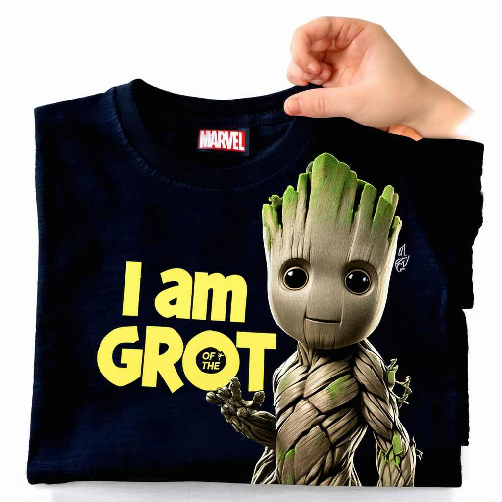 Junior's Marvel Guardians of The Galaxy I am Groot T-Shirt - Black - Large