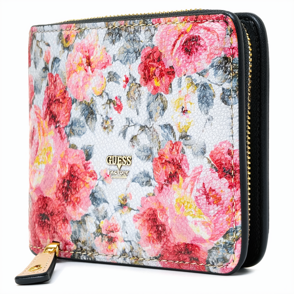 GUESS Factory Chandler Floral Zip-Around Wallet