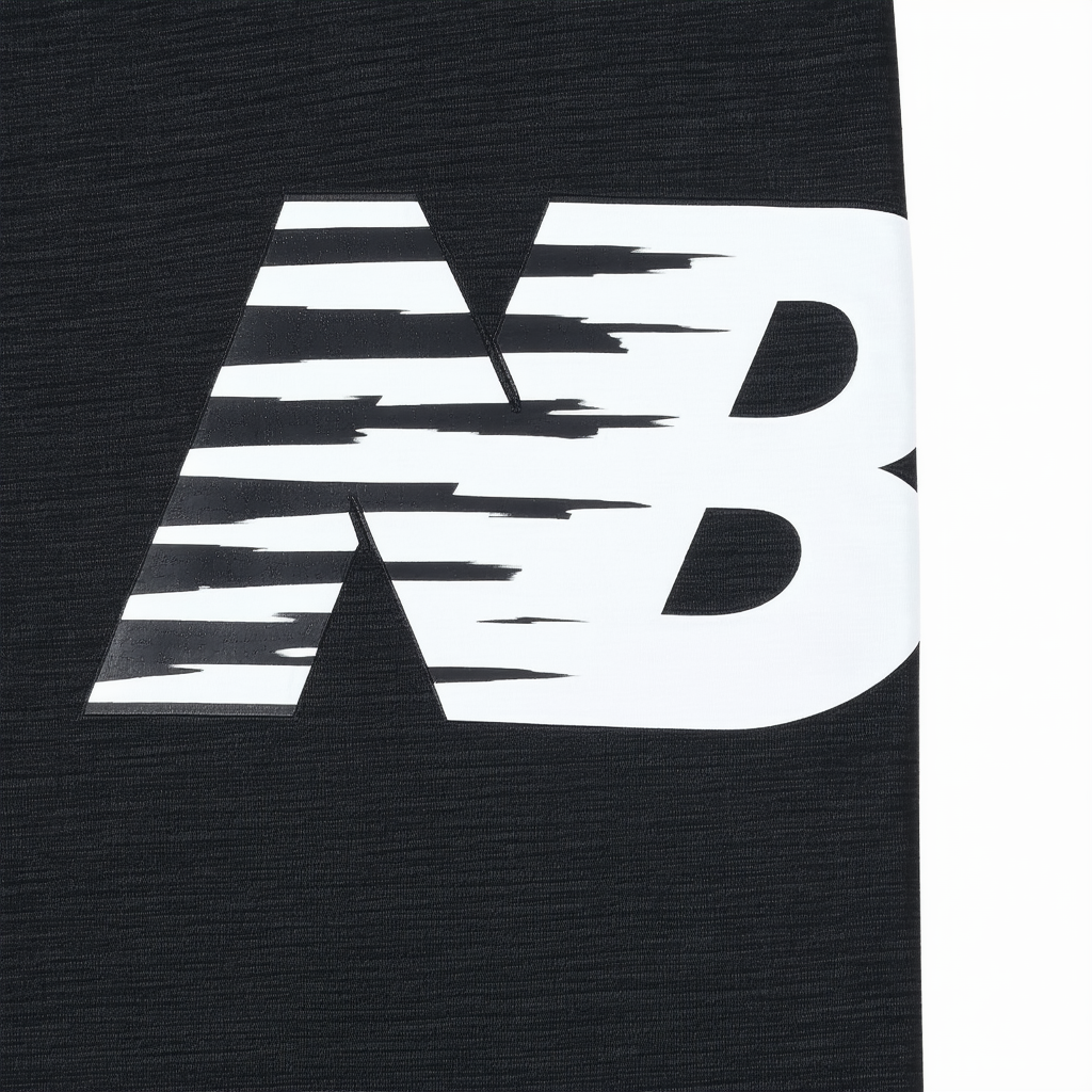 New Balance Men's NB Essentials Stacked Logo Short Sleeve, Black, Small
