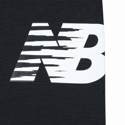 New Balance Men's NB Essentials Stacked Logo Short Sleeve, Black, Small