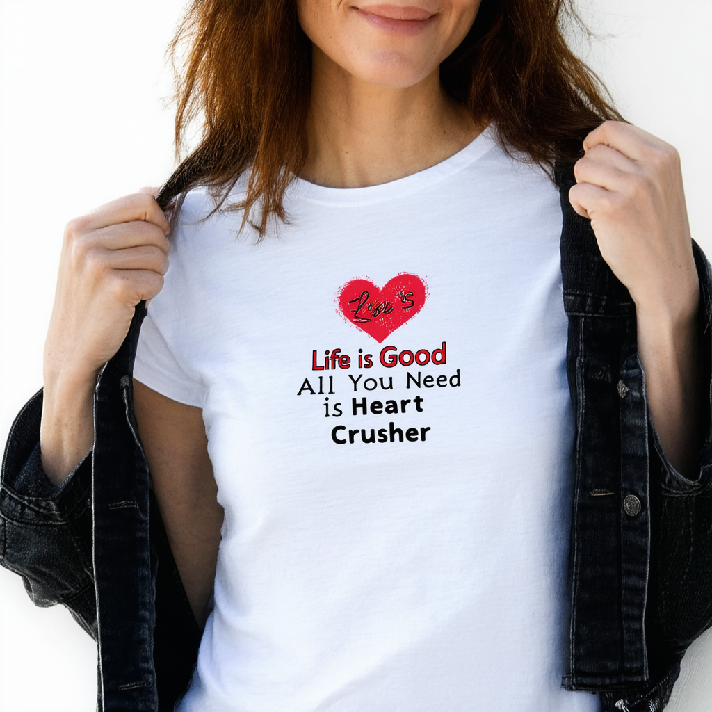 Life is Good Womens All You Need is Heart Crusher Tee