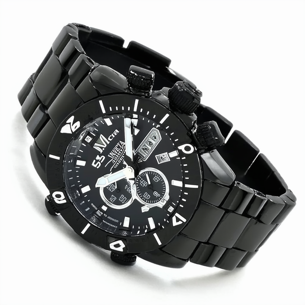 Invicta Men's 5601 Sea Spider Collection Black Ion-Plated Chronograph Watch