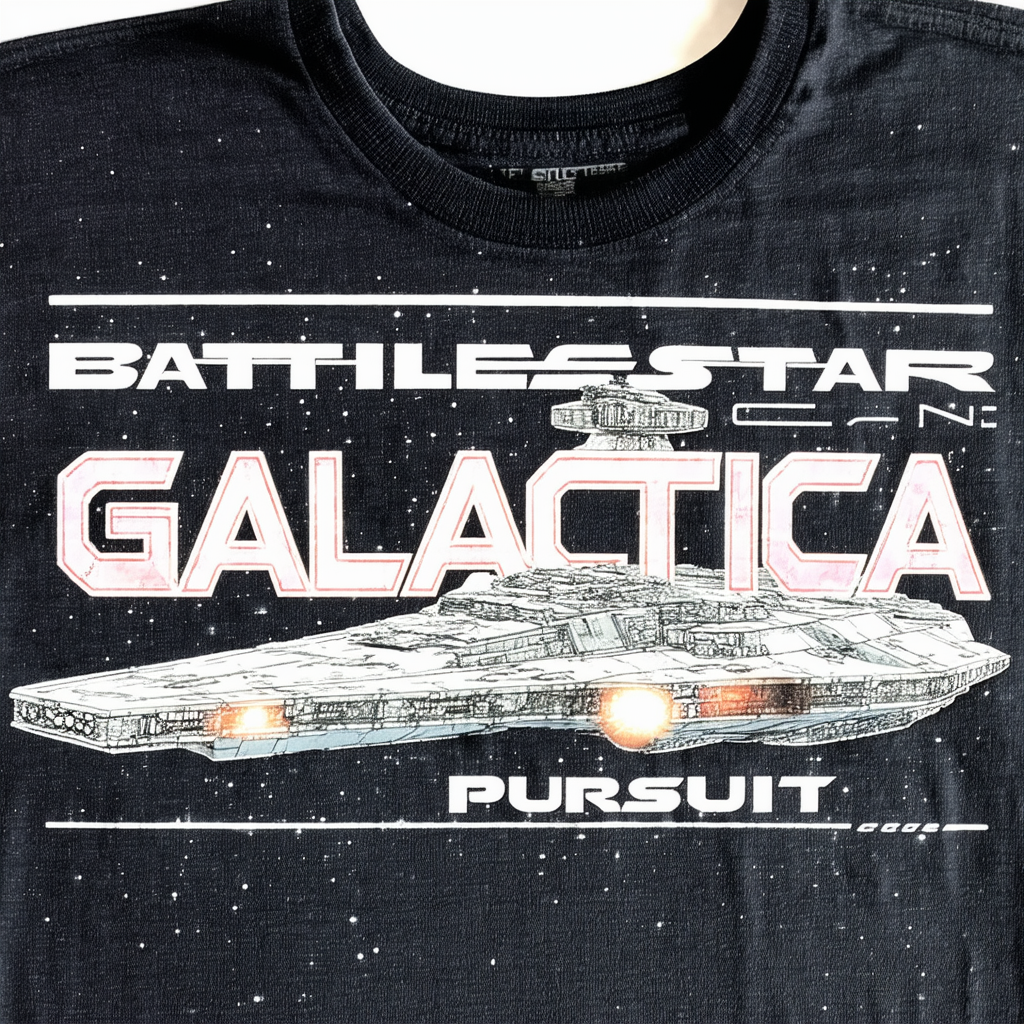 Battlestar Galactica Cylon Pursuit Black T-Shirt (Small)