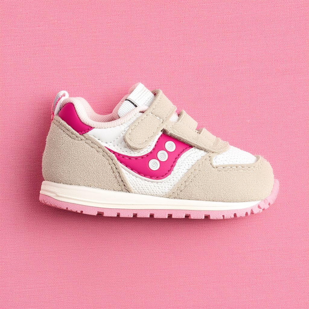 Saucony Unisex-Child Baby Jazz Hook & Loop Seasonal, Pink/Cream, 11 M