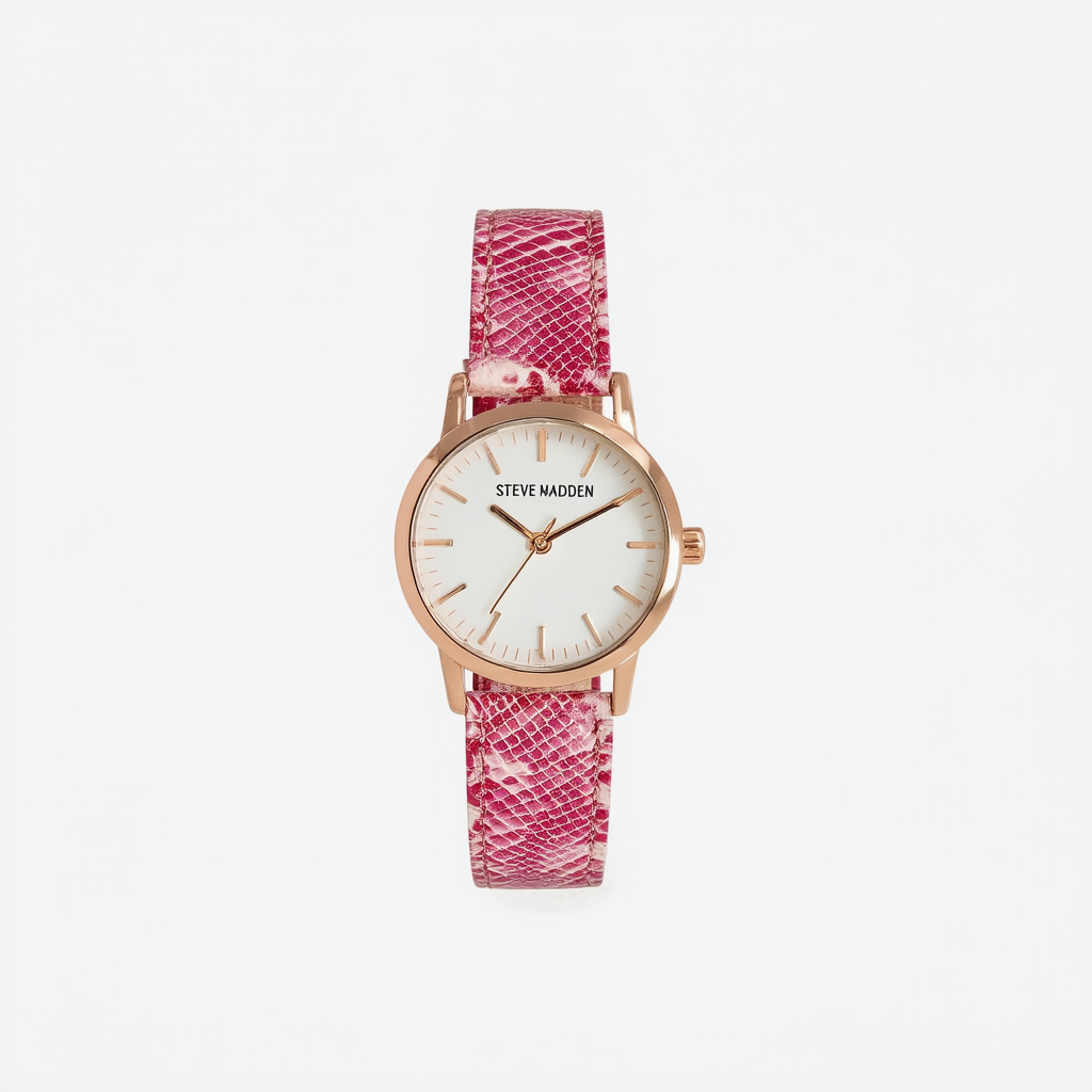 Steve Madden Women's SMW00012-03 Pink Faux Python Strap Watch