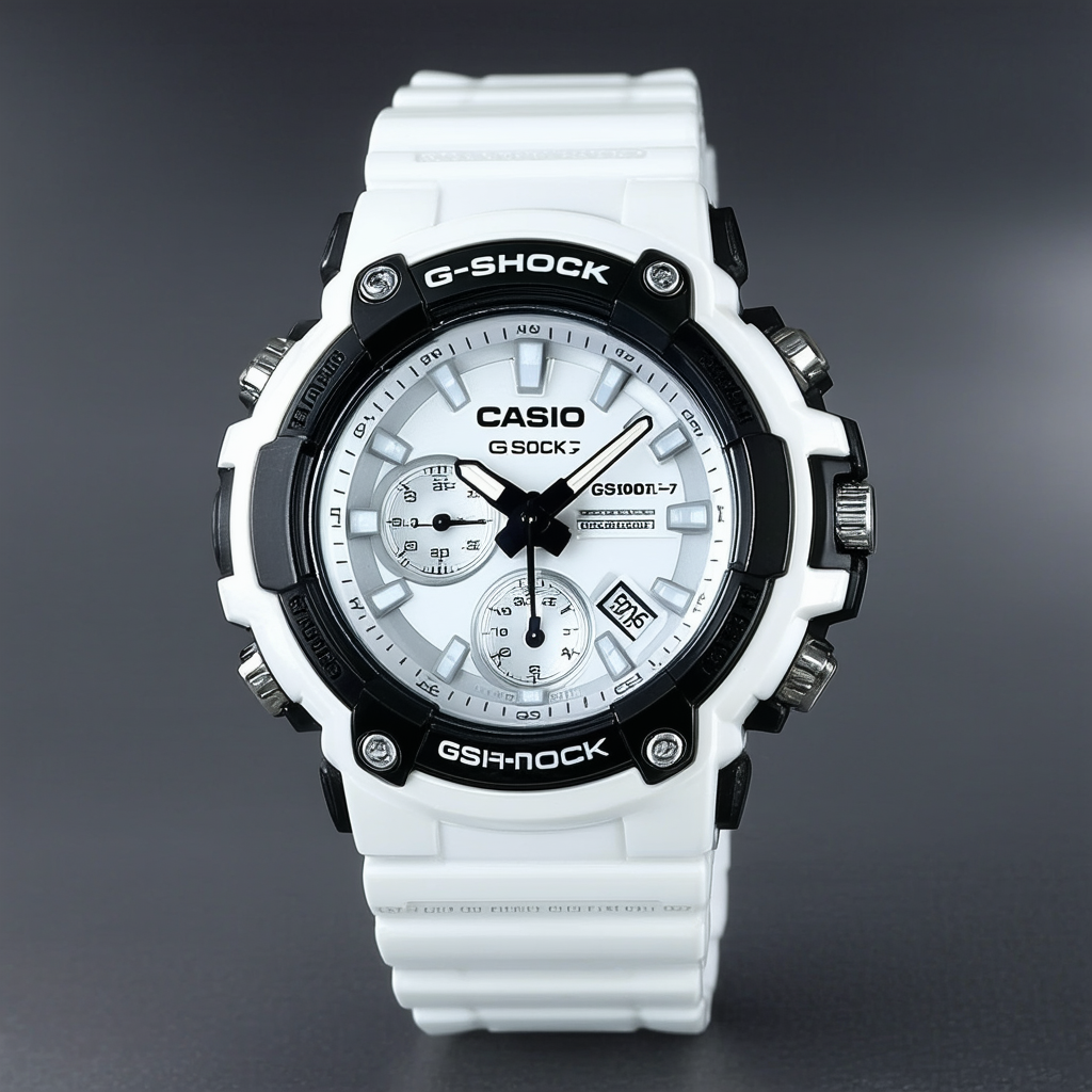 Casio Men's GS1001-7 G-Shock Silver Dial Shock Resistant Chronograph Watch