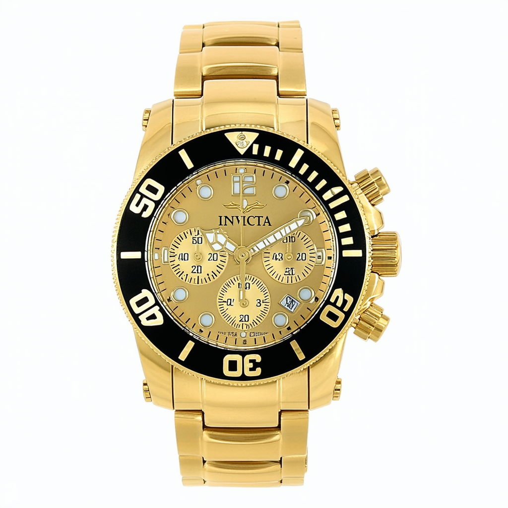 Invicta Women's 12508 Pro Diver Gold Tone Dial 18k Gold Ion-Plated Stainless Steel Watch