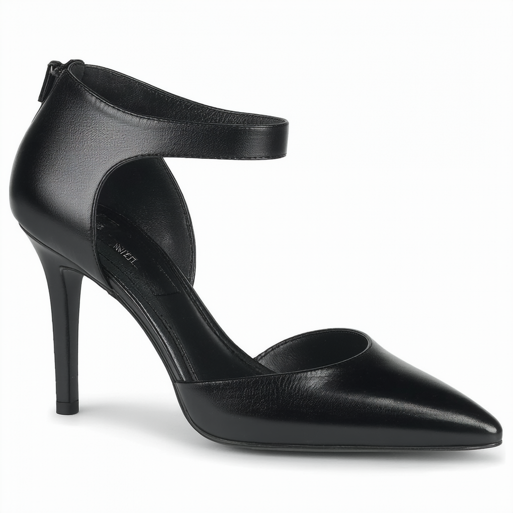 NINE WEST Women's Escher Pump,Black Leather,6.5 M US