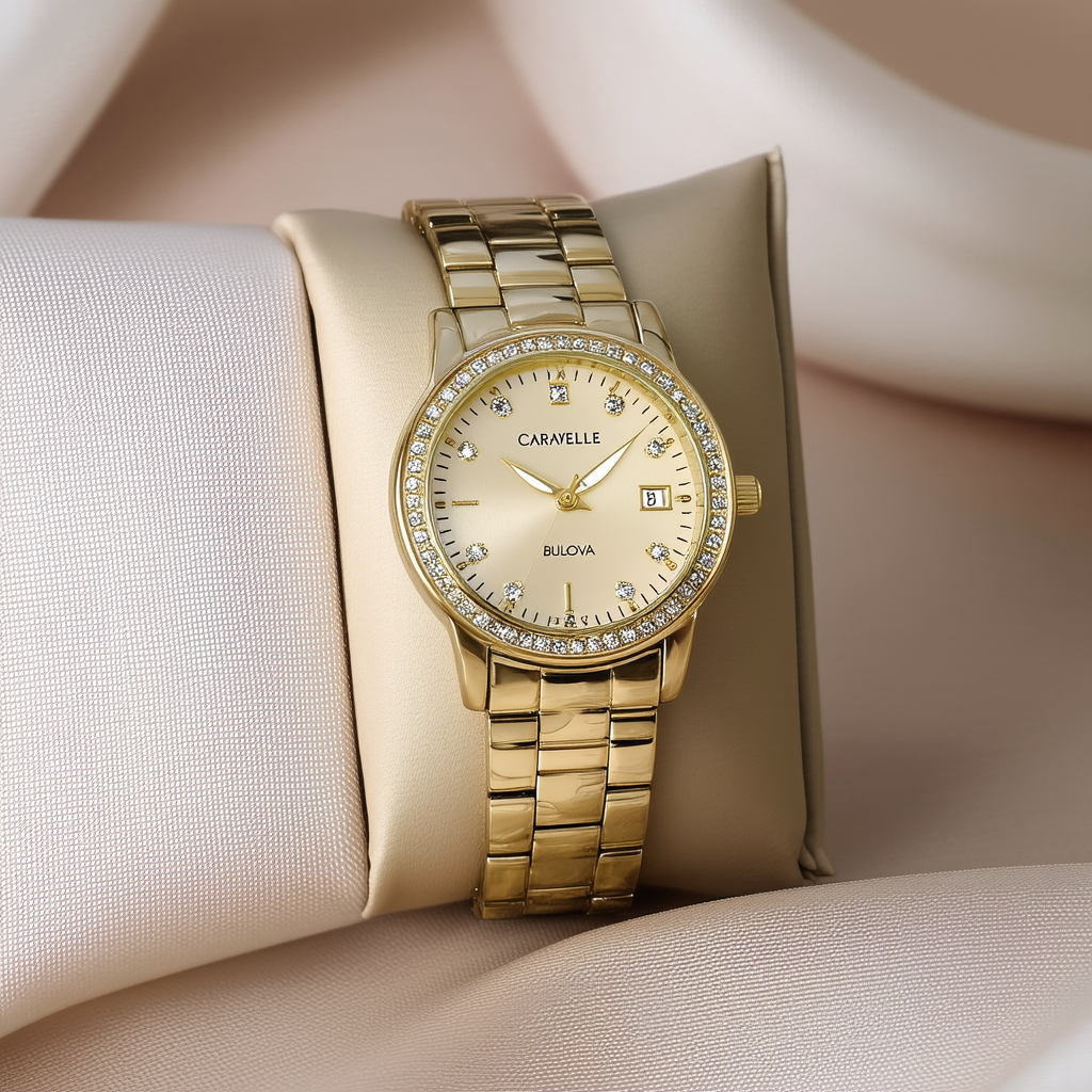 Caravelle by Bulova Women's 45R001 Diamond Accented Champagne Dial Watch