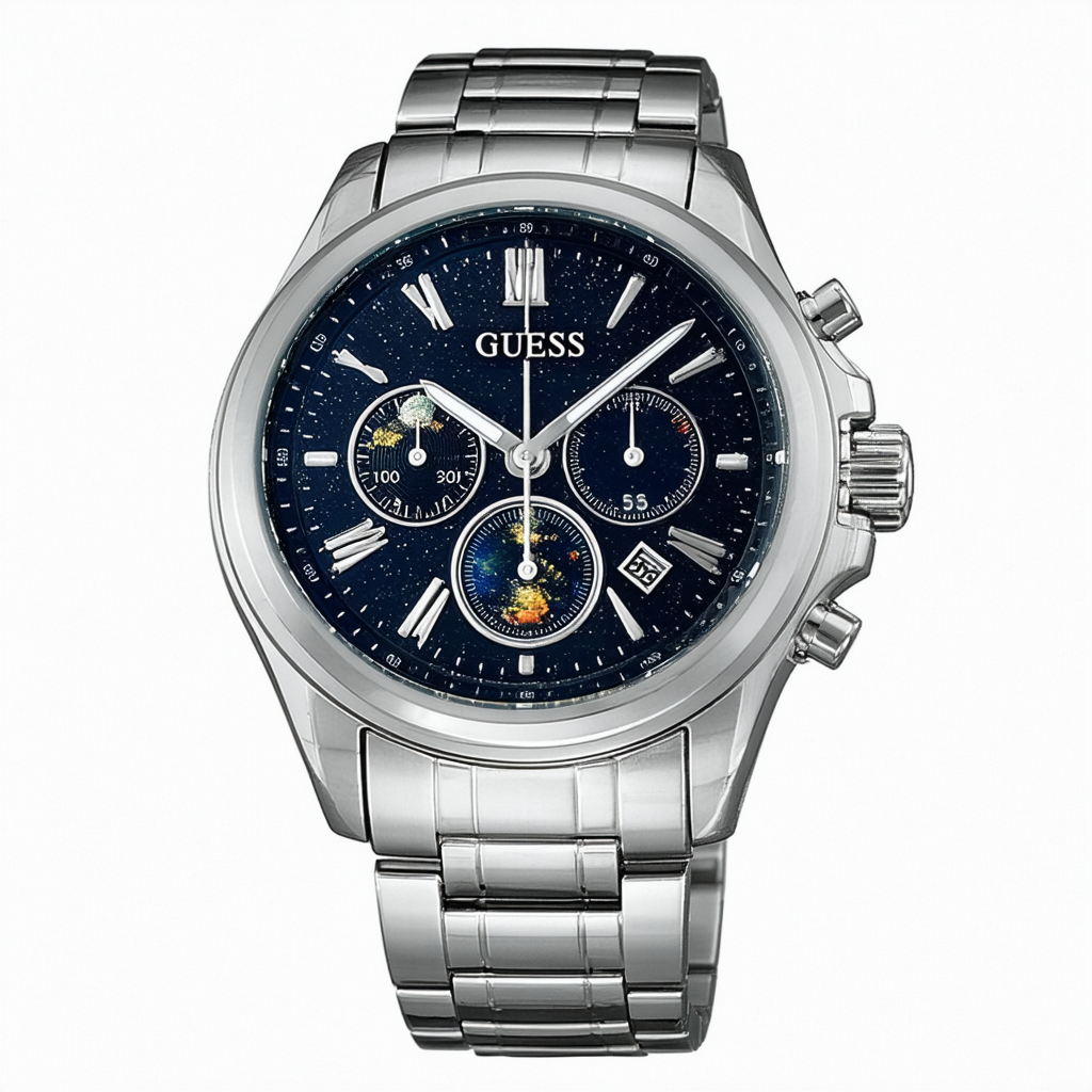 GUESS? Men's G95295G Solar System Multifunction Bracelet Watch