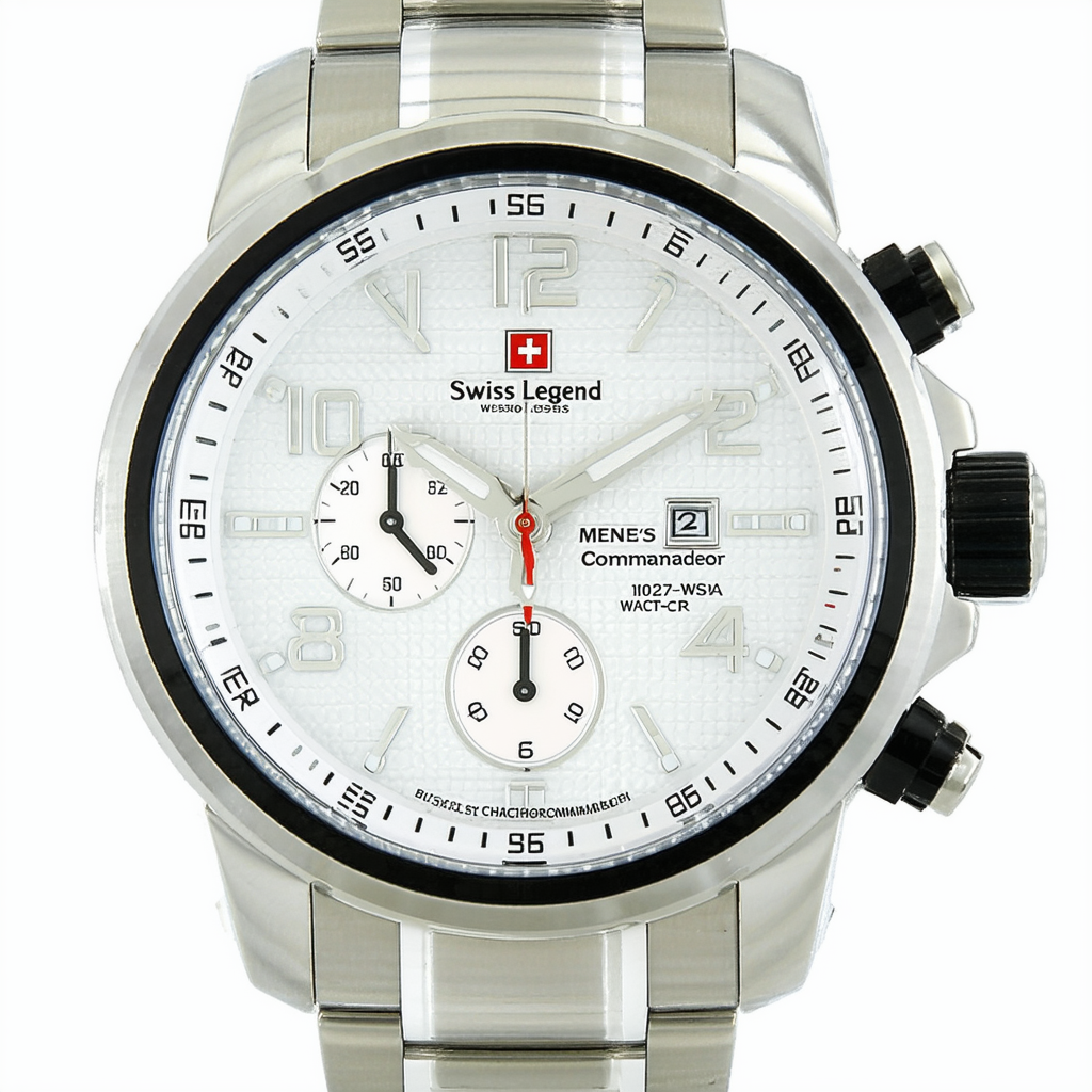 Swiss Legend Men's 10127-WSD-RA Commander Chronograph White Dial Watch