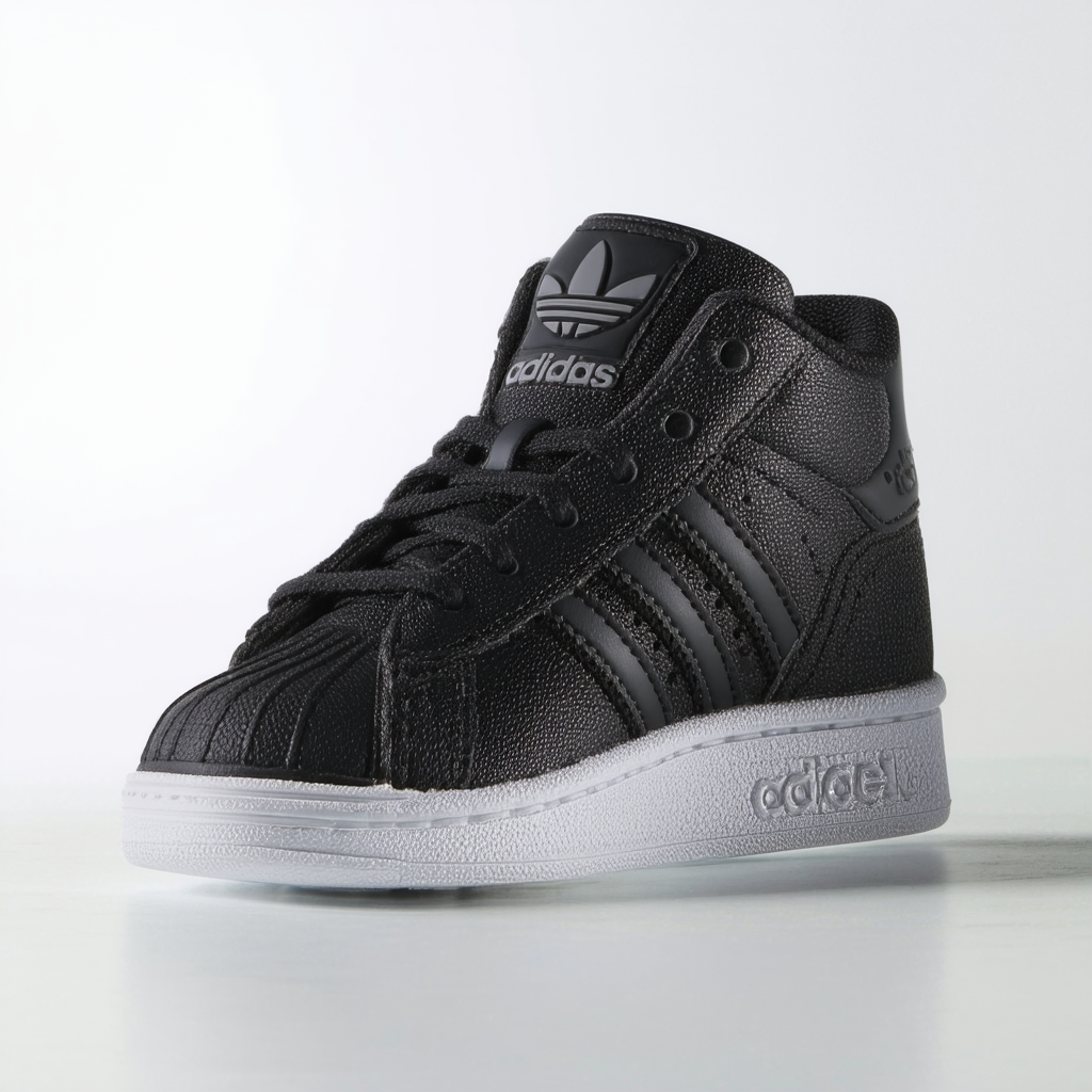 adidas Originals Pro Model J Fashion Sneaker (Big Kid), Black/Black/Black, 4.5 M US Big Kid