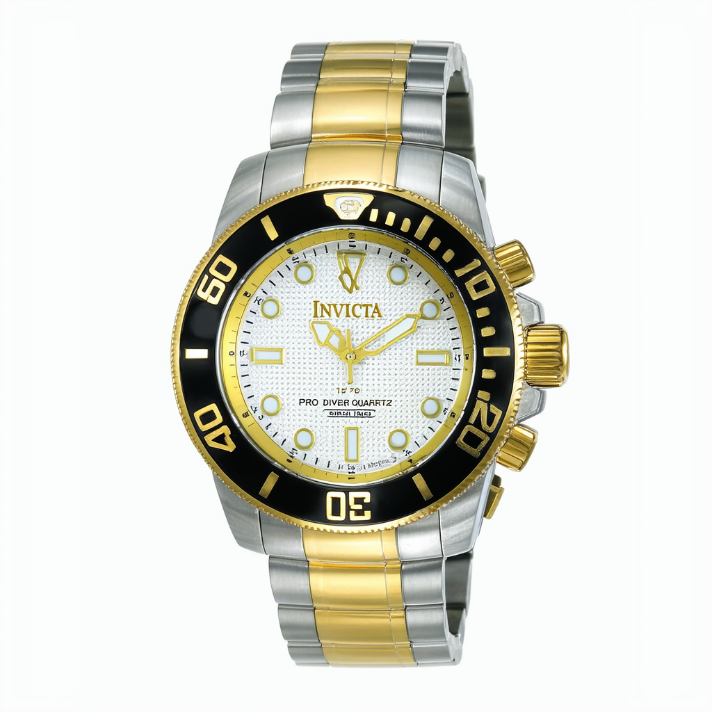 Invicta Women's Pro Diver Quartz Diving Watch with Stainless-Steel Strap, Two Tone, 5 (Model: 17035)